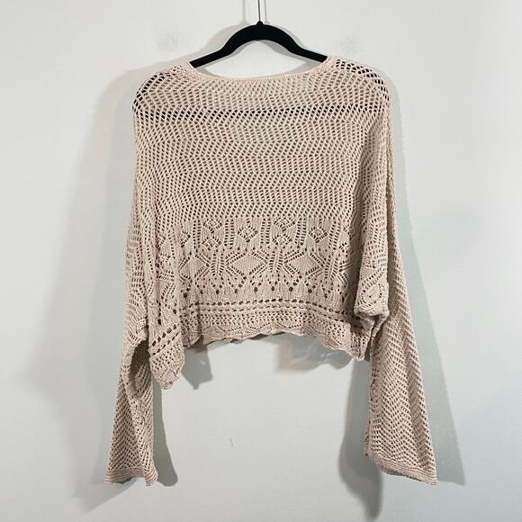 Urban Outfitters Women Beige Oversized Beachy Pointelle Sweater Size S - Picture 8 of 8